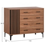 ΣΕΤ ΚΡΕΒΑΤΟΚΑΜΑΡΑΣ 4ΤΜΧ HARRY HM21115 ΜΕΛΑΜΙΝΗ ΣΕ ΦΥΣΙΚΟ ΞΥΛΟΥ & ΜΑΥΡΟ ΧΡΩΜΑ