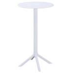 ΤΡΑΠΕΖΙ ΜΠΑΡ ΣΤΡΟΓΓΥΛΟ TERRIN HM6126.11 ΠΟΛΥΠΡΟΠΥΛΕΝΙΟ ΛΕΥΚΟ Φ61x107Υεκ.