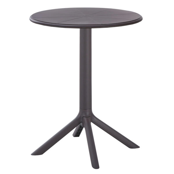 ΤΡΑΠΕΖΙ ΠΟΛΥΠΡΟΠΥΛΕΝΙΟΥ ΣΤΡΟΓΓΥΛΟ TERRIN HM6124.13 ΚΑΦΕ Φ60x75Υεκ.