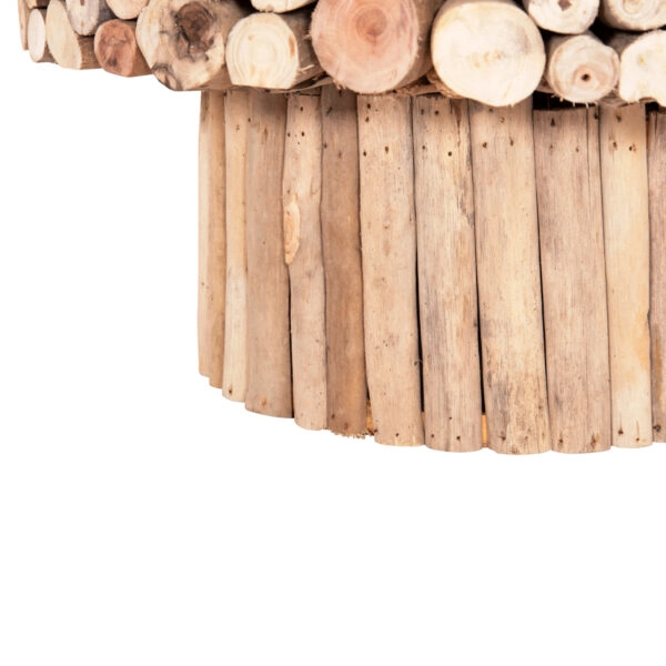 ΤΡΑΠΕΖΙ ΣΑΛΟΝΙΟΥ ΣΤΡΟΓΓΥΛΟ SPARROW HM9963 DRIFTWOOD--ΓΥΑΛΙ Φ65x51,5Υεκ.