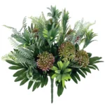 MΠΟΥΚΕΤΟ ΠΡΑΣΙΝΟ ΦΤΕΡΗΣ/ΠΑΧΥΦΥΤΩΝ ΜΕ ΜΩΒ ΜΠΟΥΜΠΟΥΚΑΚΙΑ - Υ50cm 24/72ΚΙΒ