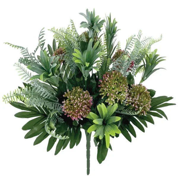 MΠΟΥΚΕΤΟ ΠΡΑΣΙΝΟ ΦΤΕΡΗΣ/ΠΑΧΥΦΥΤΩΝ ΜΕ ΜΩΒ ΜΠΟΥΜΠΟΥΚΑΚΙΑ - Υ50cm 24/72ΚΙΒ