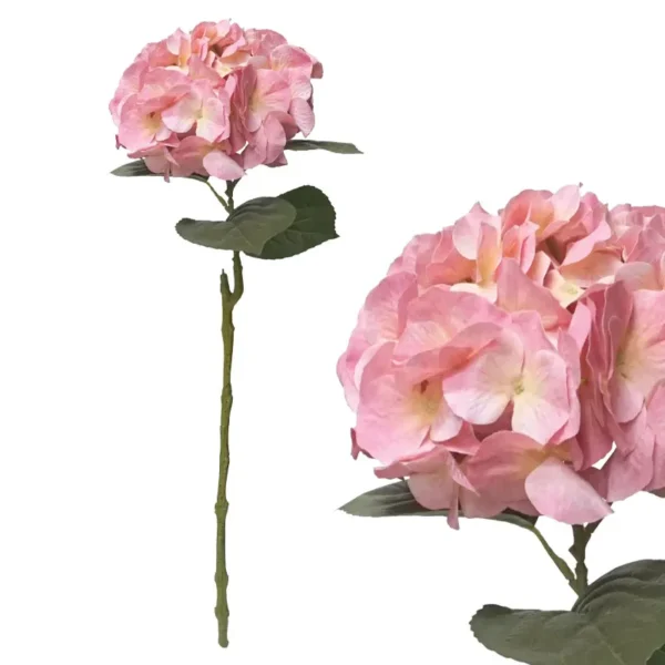 ΚΛΑΔΙ ΟΡΤΑΝΣΙΑ  REAL TOUCH ΡΟΖ ΜΕ 12 ΚΛΑΔΙΑ - Υ65cm 12/120ΚΙΒ