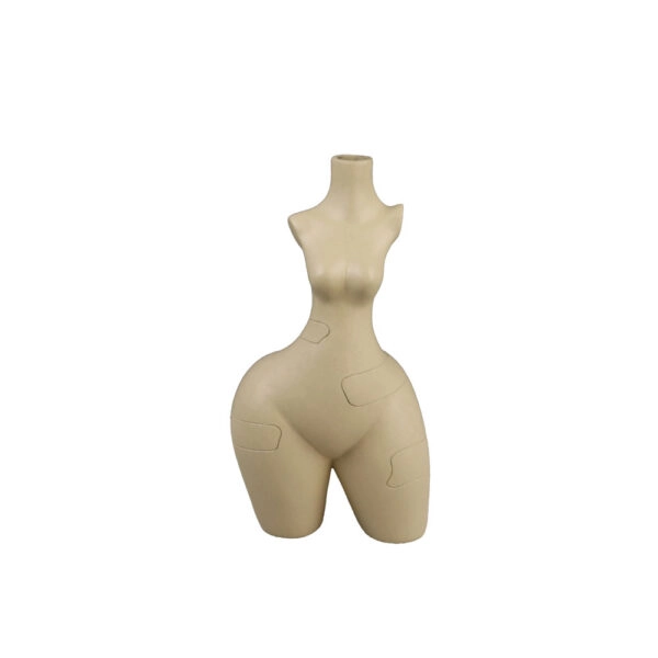 PEAR BODY ΔΙΑΚΟΣΜΗΤΙΚΟ ΒΑΖΟ 13.5x8.5x25 POLYRESIN ΜΠΕΖ