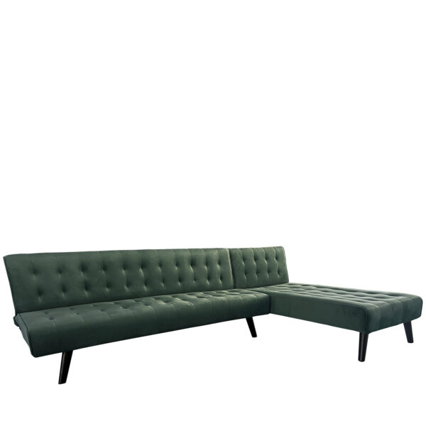 Καναπές Κρεβάτι Γωνιακός MAGUS Πράσινο Ύφασμα 254x77/163x74cm