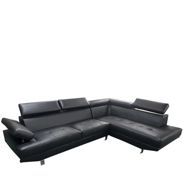 Καναπές Γωνιακός  MASAL Μαύρο PU 280x185x85cm