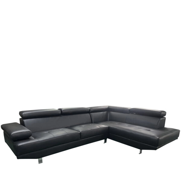 Καναπές Γωνιακός  MASAL Μαύρο PU 280x185x85cm