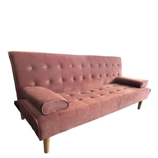 Καναπές Κρεβάτι Τριθέσιος  ELFREDA Σάπιο Μήλο Ύφασμα 188x83x83cm