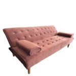 Καναπές Κρεβάτι Τριθέσιος  ELFREDA Σάπιο Μήλο Ύφασμα 188x83x83cm