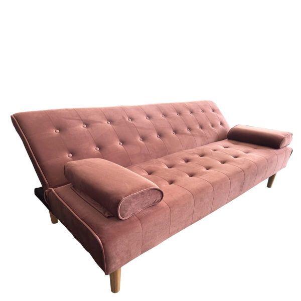 Καναπές Κρεβάτι Τριθέσιος  ELFREDA Σάπιο Μήλο Ύφασμα 188x83x83cm