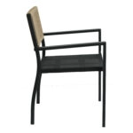 Πολυθρόνα Κήπου  HORUS Μαύρο/Καφέ Αλουμίνιο/Rattan 56x58x83cm