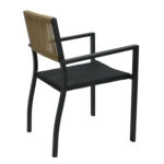 Πολυθρόνα Κήπου  HORUS Μαύρο/Καφέ Αλουμίνιο/Rattan 56x58x83cm