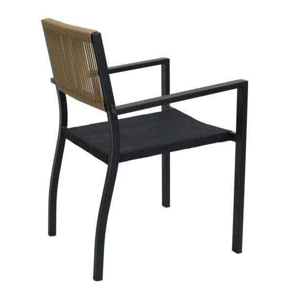 Πολυθρόνα Κήπου  HORUS Μαύρο/Καφέ Αλουμίνιο/Rattan 56x58x83cm