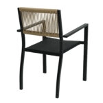 Πολυθρόνα Κήπου  HORUS Μαύρο/Καφέ Αλουμίνιο/Rattan 56x58x83cm