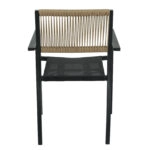 Πολυθρόνα Κήπου  HORUS Μαύρο/Καφέ Αλουμίνιο/Rattan 56x58x83cm