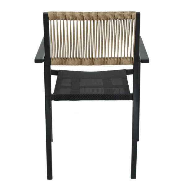 Πολυθρόνα Κήπου  HORUS Μαύρο/Καφέ Αλουμίνιο/Rattan 56x58x83cm