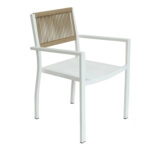 Πολυθρόνα Κήπου  HORUS Λευκό/Καφέ Αλουμίνιο/Rattan 56x58x83cm