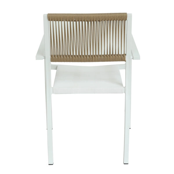 Πολυθρόνα Κήπου  HORUS Λευκό/Καφέ Αλουμίνιο/Rattan 56x58x83cm
