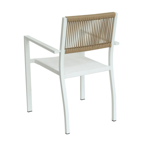 Πολυθρόνα Κήπου  HORUS Λευκό/Καφέ Αλουμίνιο/Rattan 56x58x83cm