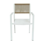 Πολυθρόνα Κήπου  HORUS Λευκό/Καφέ Αλουμίνιο/Rattan 56x58x83cm
