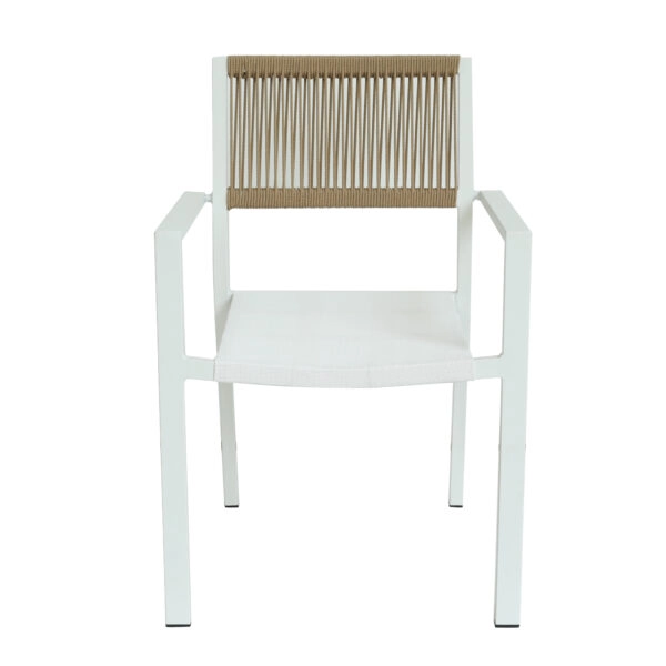 Πολυθρόνα Κήπου  HORUS Λευκό/Καφέ Αλουμίνιο/Rattan 56x58x83cm