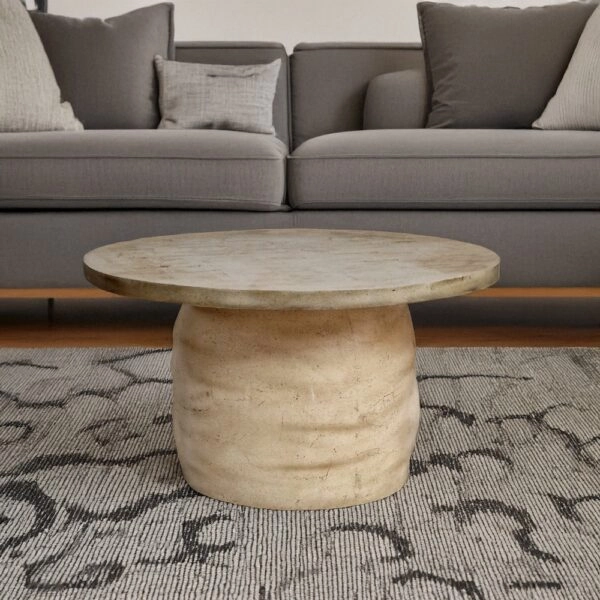 Ξύλινο Βοηθητικό Τραπεζάκι με Δέρμα