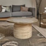 Ξύλινο Βοηθητικό Τραπεζάκι με Δέρμα