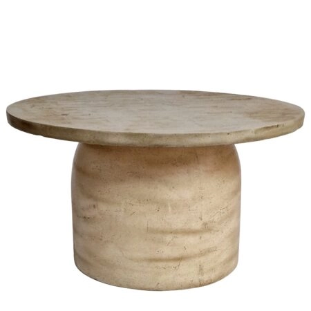 Artekko Solid Μπεζ Πέτρινο Τραπέζι Σαλονιού (100x100x54)cm