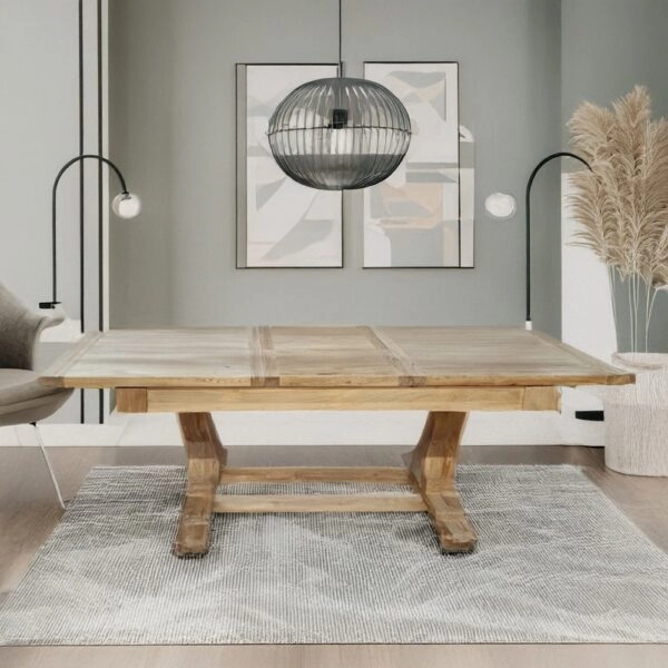 Τραπέζι τραπεζαρίας ανοιγόμενο από ξύλο μασίφ (200/280x100x78)cm