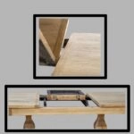 Artekko Deus Μασίφ Ξύλινη Επεκτεινόμενη Τραπεζαρία σε Φυσική Απόχρωση (200/280x100x78)cm