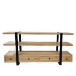 Artekko Deus Μασίφ Ξύλινη Ραφιέρα σε Ανοιχτή Φυσική Απόχρωση (180x45x90)cm