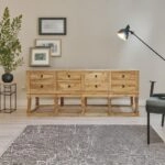 Artekko Deus Μασίφ Ξύλινη Κονσόλα σε Ανοιχτή Φυσική Απόχρωση (206x45x91)cm