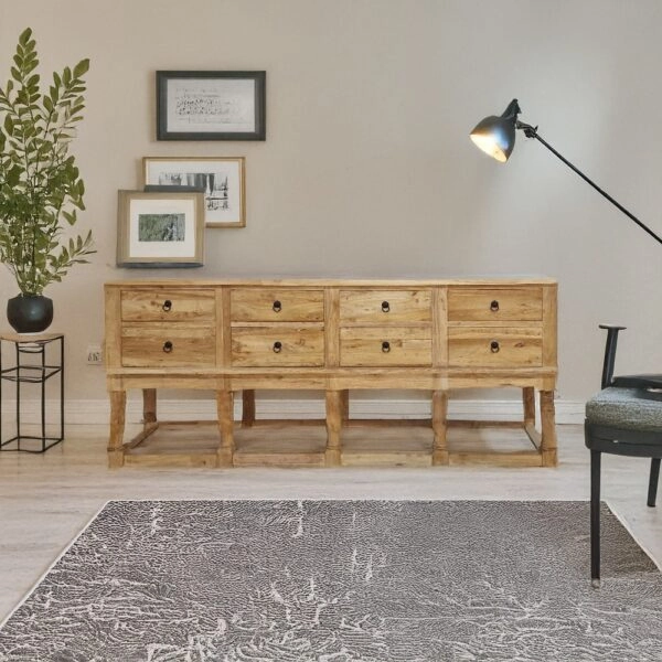 Artekko Deus Μασίφ Ξύλινη Κονσόλα σε Ανοιχτή Φυσική Απόχρωση (206x45x91)cm