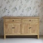 Artekko Deus Μασίφ Ξύλινος Μπουφές σε Ανοιχτή Φυσική Απόχρωση (160x45x90)cm