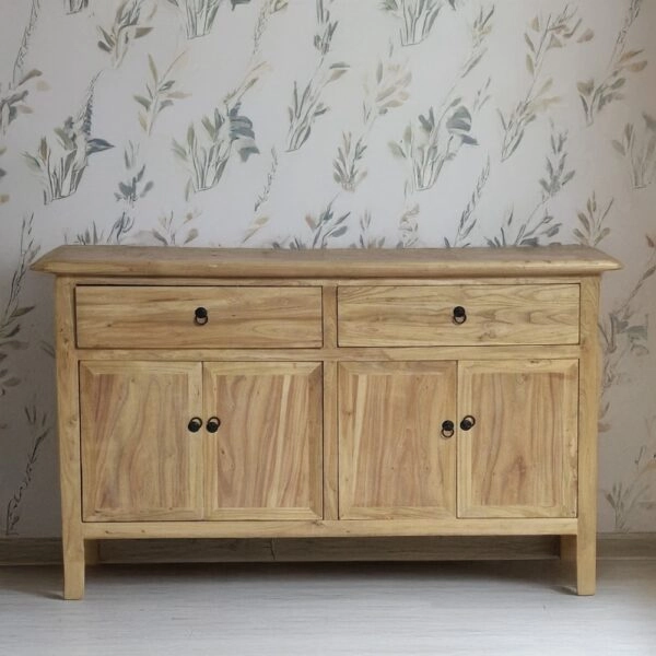 Artekko Deus Μασίφ Ξύλινος Μπουφές σε Ανοιχτή Φυσική Απόχρωση (160x45x90)cm