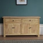 Artekko Deus Μασίφ Ξύλινος Μπουφές σε Ανοιχτή Φυσική Απόχρωση (160x45x90)cm