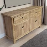 Artekko Deus Μασίφ Ξύλινος Μπουφές σε Ανοιχτή Φυσική Απόχρωση (160x45x90)cm