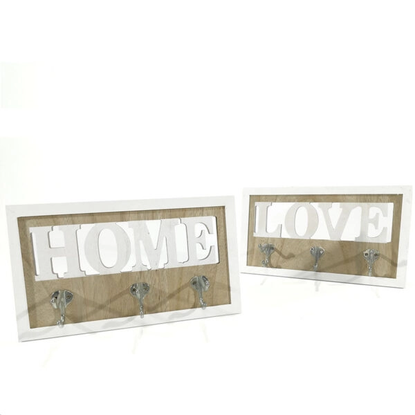 Κρεμάστρα Επιτοίχια 3 Θέσεων Ξύλο 32x19cm Σε 2 Σχέδια