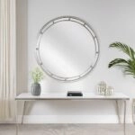 Artekko Dia Ασημί Μεταλλικός Στρογγυλός Καθρέπτης Τοίχου (80x3.5x80)cm