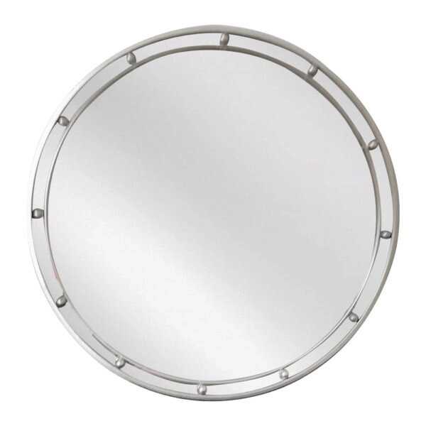 Artekko Dia Ασημί Μεταλλικός Στρογγυλός Καθρέπτης Τοίχου (80x3.5x80)cm