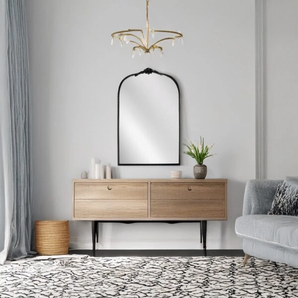 Artekko Dia Μαύρος Μεταλλικός Καθρέπτης Τοίχου (50.5x4x80.5)cm