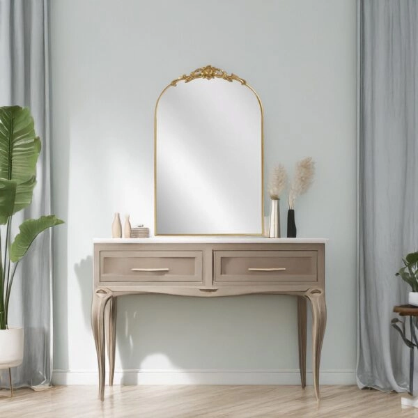 Artekko Dia Χρυσό Μεταλλικός Καθρέπτης Τοίχου (50.5x4x80.5)cm