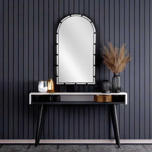 Artekko Dia Μαύρος Μεταλλικός Καθρέπτης Τοίχου (50x3.5x90)cm