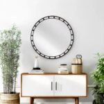 Artekko Dia Μαύρος Μεταλλικός Στρογγυλός Καθρέπτης Τοίχου (80x3x80)cm