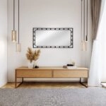 Artekko Dia Οριζόντιος Μαύρος Μεταλλικός Καθρέπτης Τοίχου (50x3x90)cm