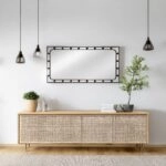 Artekko Dia Οριζόντιος Μαύρος Μεταλλικός Καθρέπτης Τοίχου (60x3x110)cm