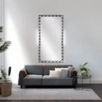 Artekko Dia Μαύρος Μεταλλικός Καθρέπτης Τοίχου (75x3x160)cm