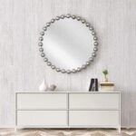 Artekko Dia Ασημί Μεταλλικός Στρογγυλός Καθρέπτης Τοίχου (68x4.5x68)cm