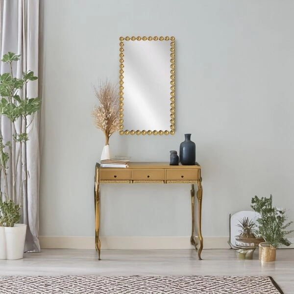 Artekko Dia Χρυσός Μεταλλικός Καθρέπτης Τοίχου (60x4.5x110)cm