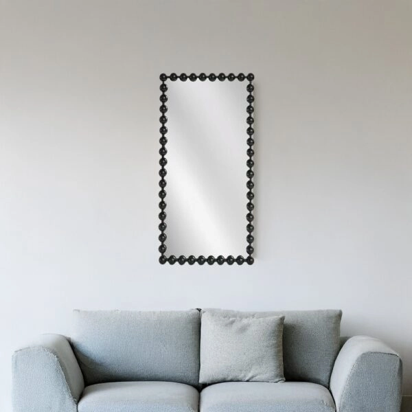 Artekko Dia Μαύρος Μεταλλικός Καθρέπτης Τοίχου (70x4.5x130)cm